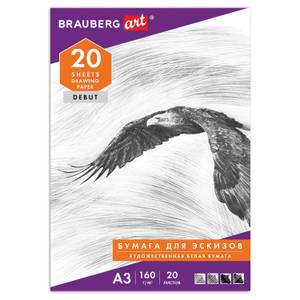 Папка для рисования BRAUBERG Орёл A3 20л 160г/м2