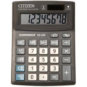 Калькулятор CITIZEN BUSINESS LINE CMB801BK, настольный, 8 разрядов, двойное питание, 100x136 мм