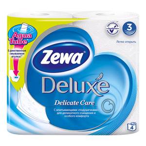 Бумага туалетная Zewa Deluxe 3-х слойная 4шт в упаковке