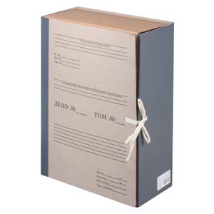 Короб архивный STAFF 240*330мм 120мм, 2 завязки до 1000 листов, переплетный картон/бумвинил