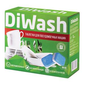 Таблетки для мытья посуды в посудомоечных машинах DIWASH(ДИВОШ) 100шт