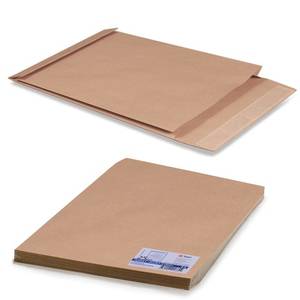 Конверт-пакет Е4+ объемный, комплект 25шт 300*400*40 мм, отрывная полоса, крафт-бумага, на 300 листов