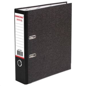 Папка-регистратор ОФИСМАГ 75мм фактура стандарт, с мраморным покрытием, черный корешок