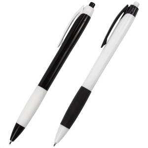 Ручка шариковая масляная автоматическая с грипом BRAUBERG Black&White Blank узел 0,7мм, линия письма 0,35мм
