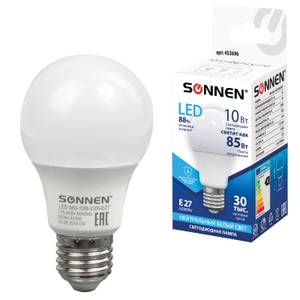 Лампа светодиодная SONNEN E27 10Вт (85) груша матовый